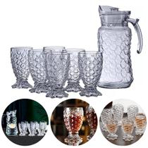 Conjunto 6 Copos 230ml Com Jarra 1,7 Litros Vidro Agua Sucos