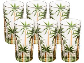 Conjunto 6 Copos alto de Cristal Palm wollf 360 ML
