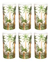 Conjunto 6 Copos Altos Cristal Palm Tree 360ml Wolff