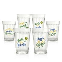 Conjunto 6 Copos Americanos de Vidro 190ml Copa do Brasil Torcida Brasileira Jogo Petiscos Conjunto 6 Copos Americanos de Vidro 190ml Copa do Brasil Torcida Brasileira Jogo Petiscos