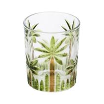 Conjunto 6 Copos Baixos Cristal Palm Tree Handpaint 340Ml