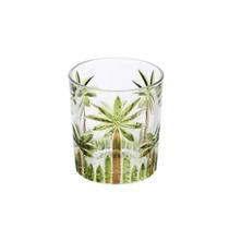 Conjunto 6 Copos Baixos Cristal Palm Tree Handpaint 340Ml