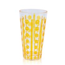 Conjunto 6 Copos Bolas e Listras Acrílico 630 ml Amarelo Conjunto 6 Copos Bolas e Listras Acrílico 630 ml Amarelo