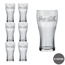 Conjunto 6 Copos Coca Cola 470ml Vidro Nadir Suco Agua