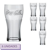 Conjunto 6 Copos Coca Cola Nadir 470ml Vidro Suco Agua