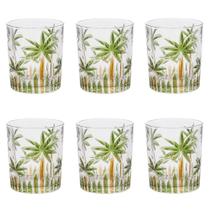 Conjunto 6 Copos de Cristal 340ml Palm Tree Handpaint Wolff