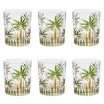 Conjunto 6 Copos De Cristal 340ml Palm Tree Handpaint Wolff