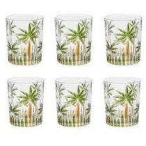 Conjunto 6 Copos de Cristal baixo decorado Palm Tree Handpaint 340ml Wolff Conjunto 6 Copos de Cristal baixo decorado Palm Tree Handpaint 340ml Wolff