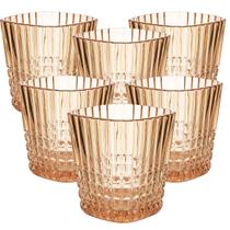 Conjunto 6 Copos de Vidro Baixo Âmbar Perolado 300ml Conjunto 6 Copos de Vidro Baixo Âmbar Perolado 300ml