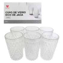 Conjunto 6 Copos de Vidro Bico de Jaca 370ml