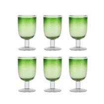 Conjunto 6 Copos de Vidro Bubble em Vidro Verde 550ml 15cm GI0060 BTC