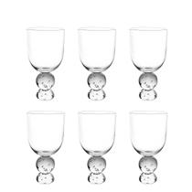 Conjunto 6 Copos de Vidro com Base Esferas Transparente 400ml 16,5cm JL1006 BTC Conjunto 6 Copos de Vidro com Base Esferas Transparente 400ml 16,5cm JL1006 BTC