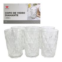 Conjunto 6 Copos de Vidro Diamante 370ml Conjunto 6 Copos de Vidro Diamante 370ml