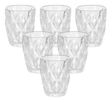 Conjunto 6 Copos De Vidro Diamante Clear 275ml - Class Home