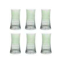 Conjunto 6 Copos de Vidro Verde 400ml 14cm JL0103 BTC