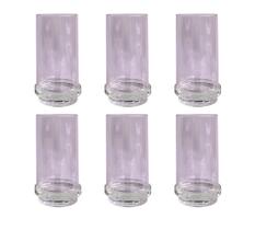 Conjunto 6 Copos em Vidro Rosa com Base em Cristal 520ml BJ0038 BTC Conjunto 6 Copos em Vidro Rosa com Base em Cristal 520ml BJ0038 BTC