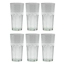 Conjunto 6 Copos Facetado Long Drink Vidro Bar 330ml Conjunto 6 Copos Facetado Long Drink Vidro Bar 330ml