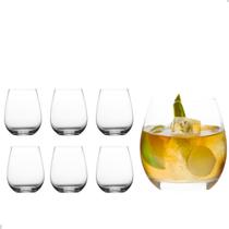 Conjunto 6 Copos Gourmet Flint 450ml Drinks Suco Arredondado