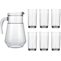Conjunto 6 Copos Long Drink 300ml Jarra 1,5l em Vidro Transparente Nadir Figueiredo Sucos Bebidas