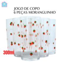 Conjunto 6 Copos moranguinho 300ml Multiuso