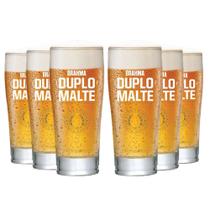 Conjunto 6 Copos para Cerveja Brahma Duplo Malte Ambev Original 300 ml