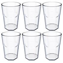 Conjunto 6 Copos Plásticos Jogo de Copos para Suco Água 400ml Natural OU