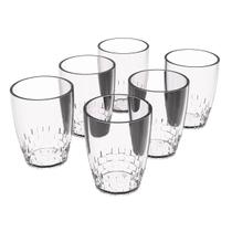 Conjunto 6 Copos Transparente 300ml Plástico Trama Crippa Água Suco Refrigerante