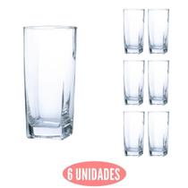 Conjunto 6 Copos Vidro 285ml Grosso Água Luxo Transparente