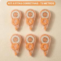 Conjunto 6 Corretivos Em Fita 12 Metros Yins Artesanato Scrapbook DIY Preciso - Conjunto 6 Corretivos Em Fita 12 Metros Yins Artesanato Scrapbook DIY Preciso -