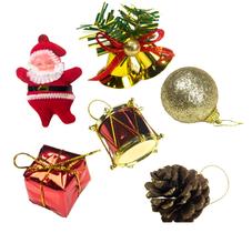 Conjunto 6 Enfeites de Natal em PET 3,6cm Decoração Charmosa e Festiva Conjunto 6 Enfeites de Natal em PET 3,6cm Decoração Charmosa e Festiva