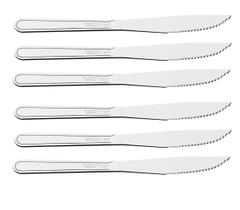 Conjunto 6 Faca churrasco tramontina talher serra inox Conjunto 6 Faca churrasco tramontina talher serra inox