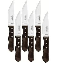 Conjunto 6 Facas Churrasco Jumbo 5"Cabo Madeira Polywood Castanho 21115095 Tramontina
