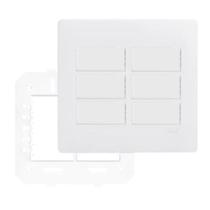 Conjunto 6 Interruptor Simples Com Suporte 4x4 Branco Fame