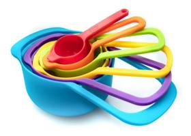Conjunto 6 Medidores Para Culinária Coloridos E Encaixáveis