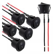Conjunto 6 Mini interruptor Fiação Liga e Desliga Rocker