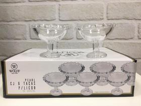 Conjunto 6 Mini Taças p/ Molhos de Cristal Wolff Pearl 8cm