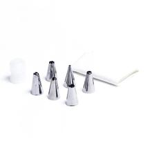 Conjunto 6 peças bico inox 1 saco para decoração de bolo