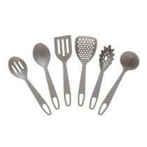 Conjunto 6 Peças Cor Fendi Utensílio Colher Cozinha Nylon Conjunto 6 Peças Cor Fendi Utensílio Colher Cozinha Nylon