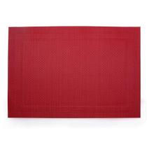 Conjunto 6 Peças Jogo Americano Sousplat Moldura Vermelho Conjunto 6 Peças Jogo Americano Sousplat Moldura Vermelho