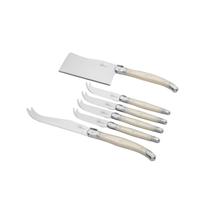Conjunto 6 Peças Para Queijo Frios Faca Cortador Em Inox Perola BonGourmet