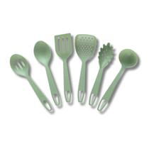 Conjunto 6 Peças Utensílios Para Cozinha Verde De Nylon Conjunto 6 Peças Utensílios Para Cozinha Verde De Nylon
