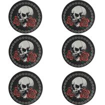 Conjunto 6 Porta Copos Com Caixa MDF Descanso Para Copos de Mesa Caveira Conjunto 6 Porta Copos Com Caixa MDF Descanso Para Copos de Mesa Caveira