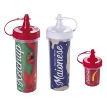 Conjunto 6 Porta Molhos Katchup Maionese Pimenta Plasutil