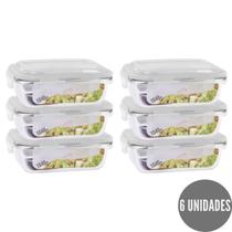 Conjunto 6 Potes 1040ml Hermético Vidro Tampa Mantimentos Conjunto 6 Potes 1040ml Hermético Vidro Tampa Mantimentos