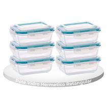 Conjunto 6 Potes de Vidro 1040ml Marmita Hermetica Conjunto 6 Potes de Vidro 1040ml Marmita Hermetica