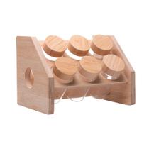 Conjunto 6 Potes em Vidro com Tampa de Rosca e Suporte de Bambu Wolff Conjunto 6 Potes em Vidro com Tampa de Rosca e Suporte de Bambu Wolff