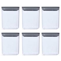 Conjunto 6 Potes Herméticos 1L Potes Pequenos Chumbo Porta Mantimentos Plasvale