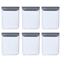 Conjunto 6 Potes Herméticos 1L Potes Pequenos Chumbo Porta Mantimentos Plasvale