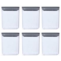 Conjunto 6 Potes Herméticos 1L Potes Pequenos Chumbo Porta Mantimentos Plasvale