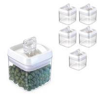 Conjunto 6 Potes Hermeticos Crystal 1,1L - Injeplastec